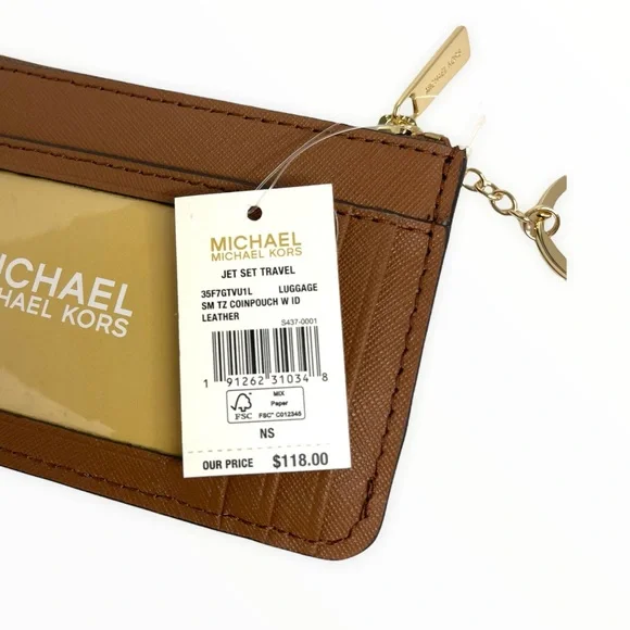 Michael Kors Tan Leather Keychain Pouch - Picture 3 of 8